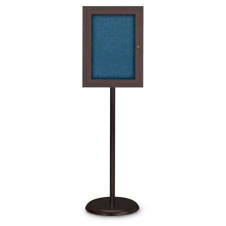 United Visual Products Corkboard, Double Door, Radius Frame, 42x32", Satin/Black Rubber UV70025-SATIN-RUBBER